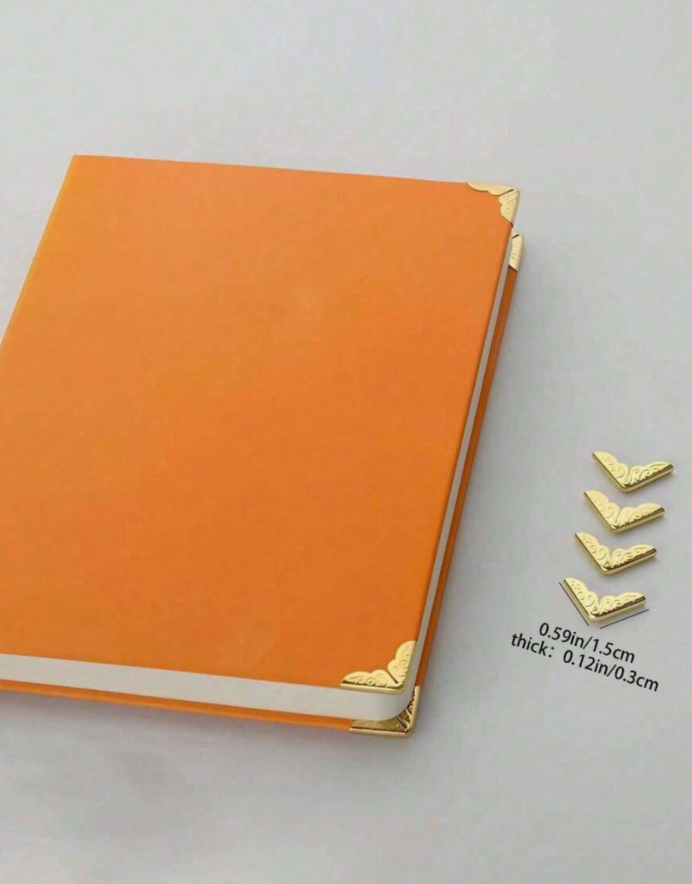 4pc Gold Metal Book Corner