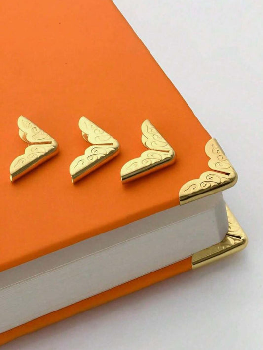 4pc Gold Metal Book Corner